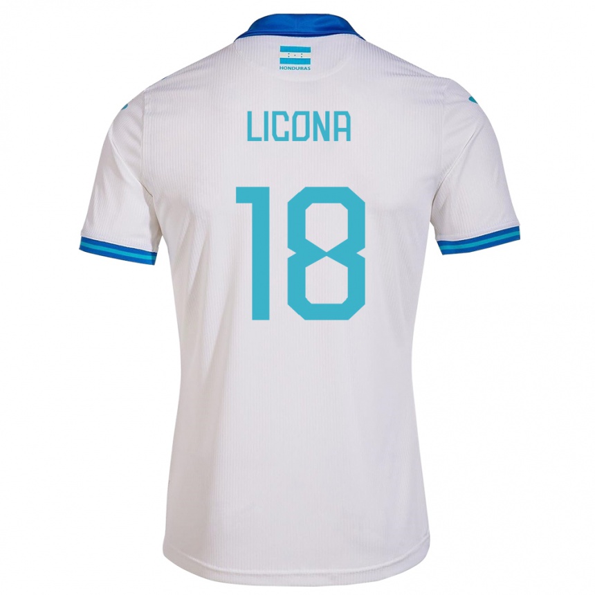 Kinder Fußball Honduras Marlon Licona #18 Weiß Heimtrikot Trikot 24-26 T-Shirt Luxemburg