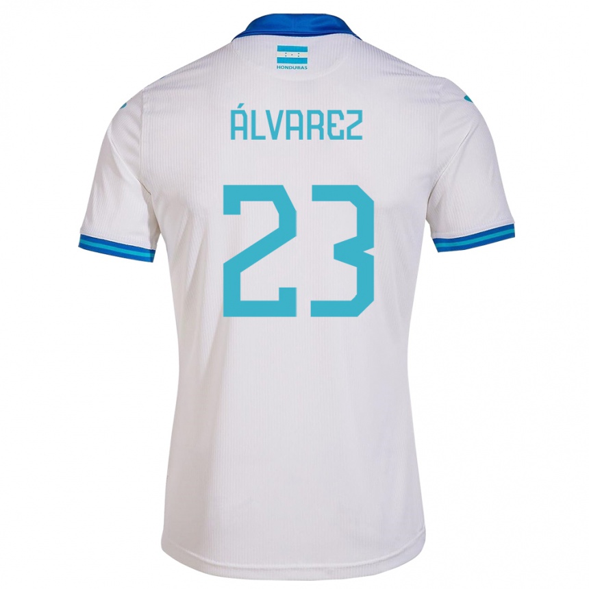 Kinder Fußball Honduras Jorge Álvarez #23 Weiß Heimtrikot Trikot 24-26 T-Shirt Luxemburg