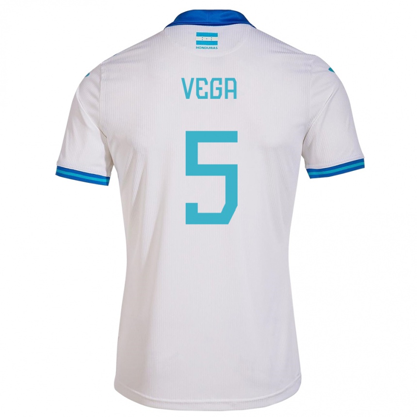 Kinder Fußball Honduras Luis Vega #5 Weiß Heimtrikot Trikot 24-26 T-Shirt Luxemburg