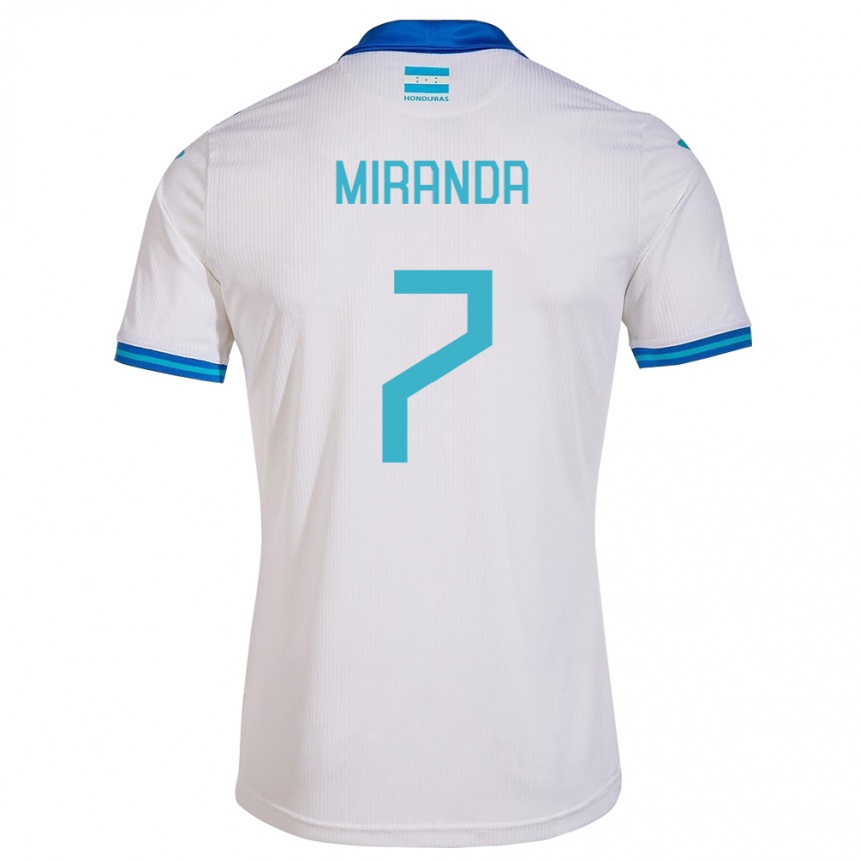 Kinder Fußball Honduras Jeffry Miranda #7 Weiß Heimtrikot Trikot 24-26 T-Shirt Luxemburg