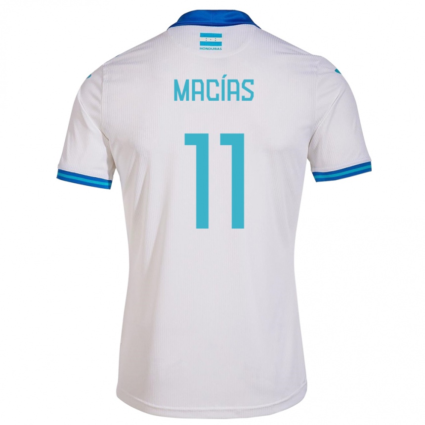 Kinder Fußball Honduras Jefryn Macías #11 Weiß Heimtrikot Trikot 24-26 T-Shirt Luxemburg