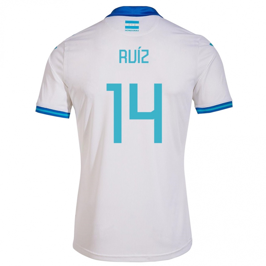 Kinder Fußball Honduras David Ruíz #14 Weiß Heimtrikot Trikot 24-26 T-Shirt Luxemburg