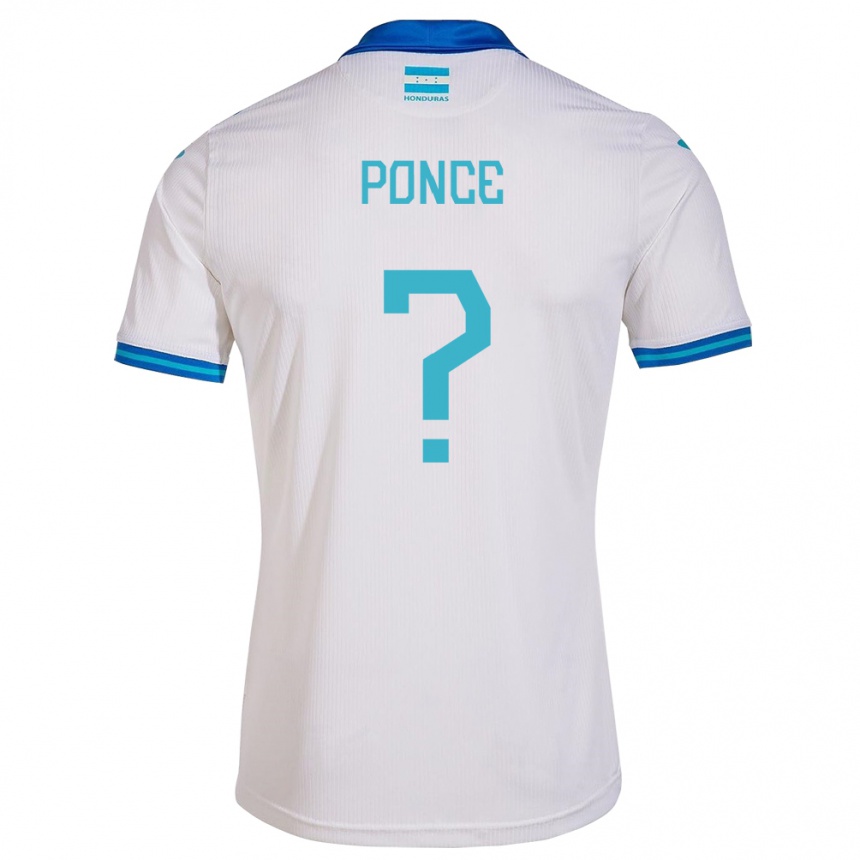 Kinder Fußball Honduras Justin Ponce #0 Weiß Heimtrikot Trikot 24-26 T-Shirt Luxemburg