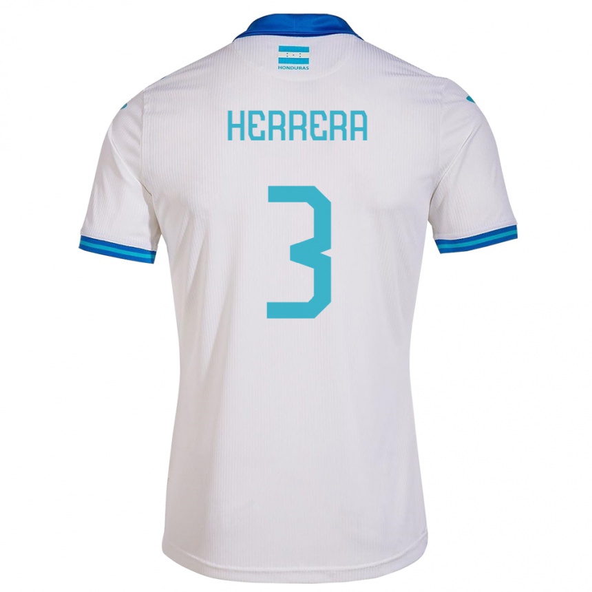 Kinder Fußball Honduras David Herrera #3 Weiß Heimtrikot Trikot 24-26 T-Shirt Luxemburg