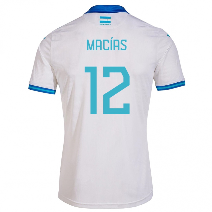 Kinder Fußball Honduras Owen Macías #12 Weiß Heimtrikot Trikot 24-26 T-Shirt Luxemburg