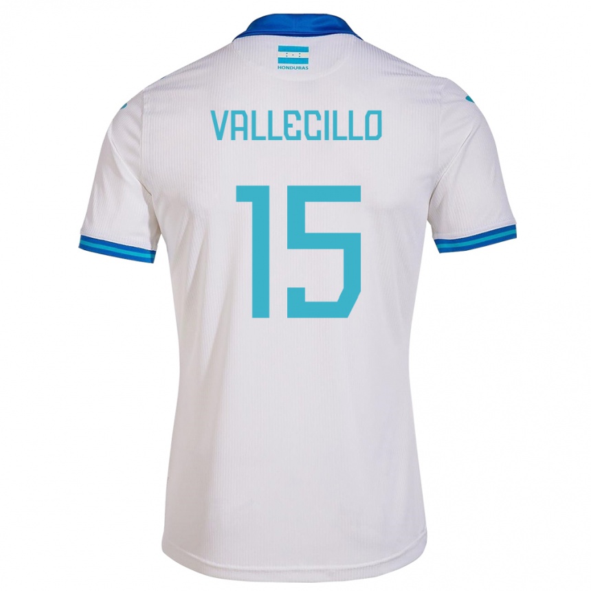 Kinder Fußball Honduras Eric Vallecillo #15 Weiß Heimtrikot Trikot 24-26 T-Shirt Luxemburg