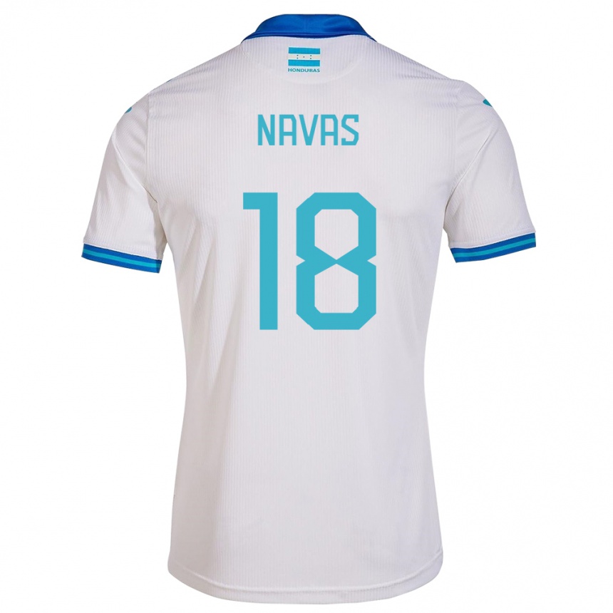 Kinder Fußball Honduras Johan Navas #18 Weiß Heimtrikot Trikot 24-26 T-Shirt Luxemburg