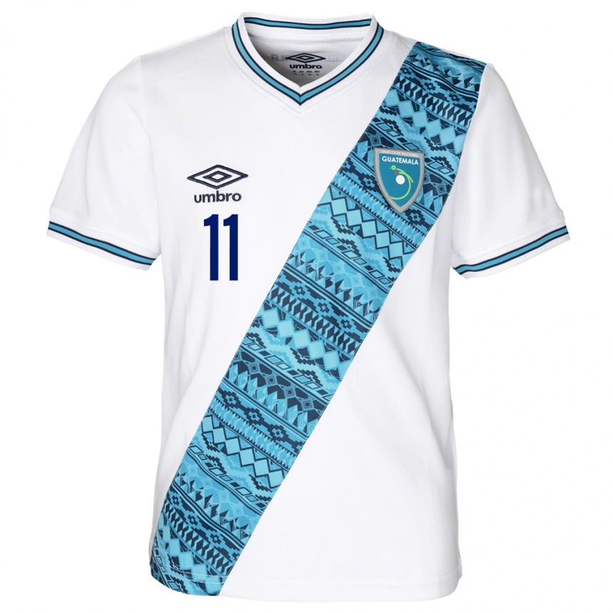 Kinder Fußball Guatemala Savianna Gómez #11 Weiß Heimtrikot Trikot 24-26 T-Shirt Luxemburg