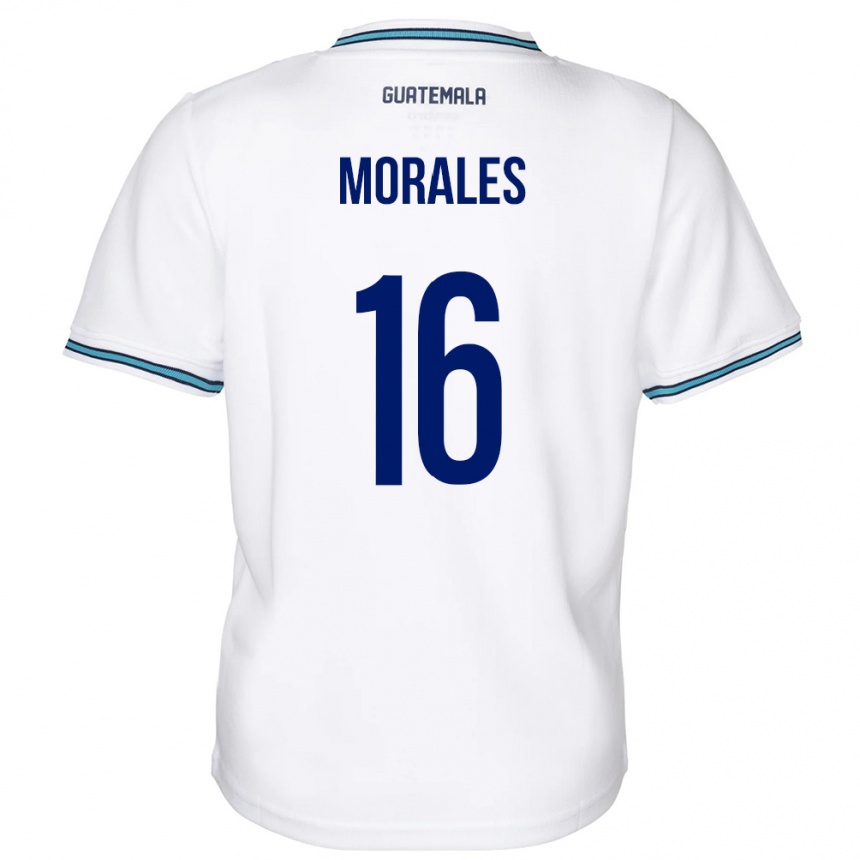 Kinder Fußball Guatemala José Morales #16 Weiß Heimtrikot Trikot 24-26 T-Shirt Luxemburg