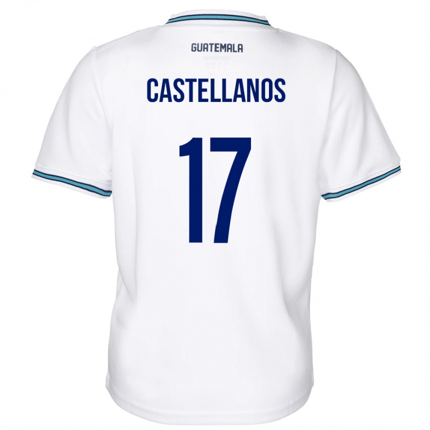 Kinder Fußball Guatemala Óscar Castellanos #17 Weiß Heimtrikot Trikot 24-26 T-Shirt Luxemburg