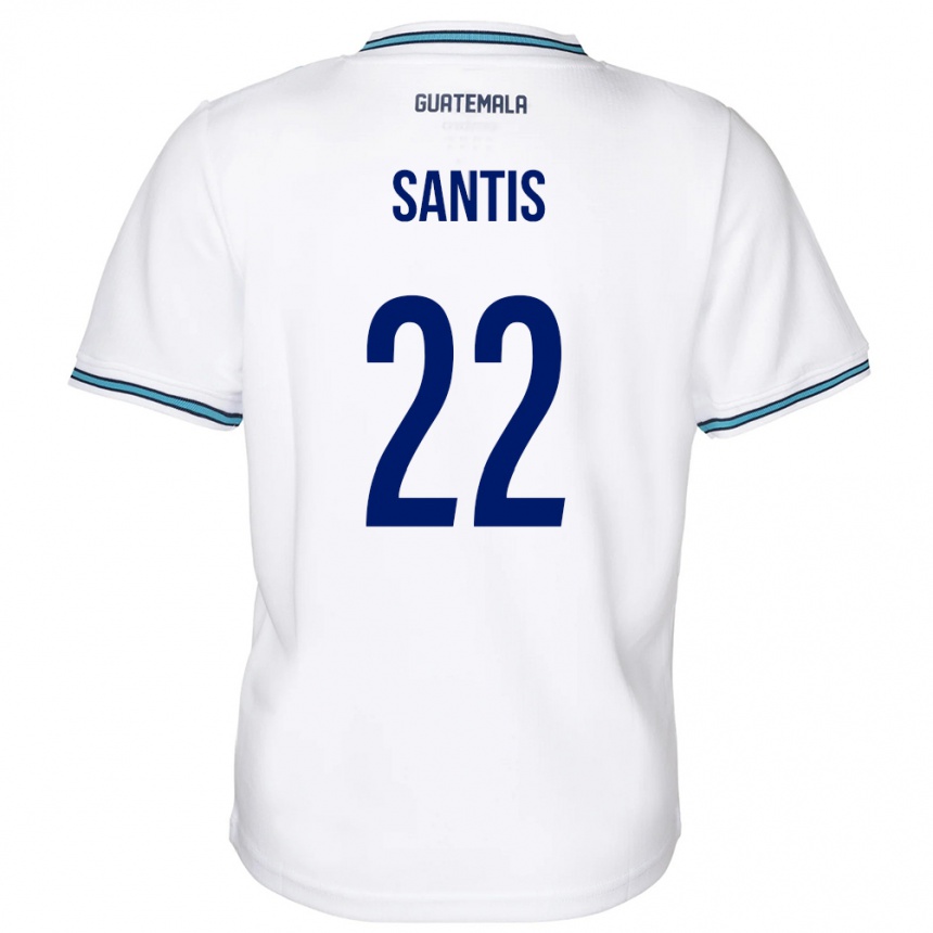 Kinder Fußball Guatemala Diego Santis #22 Weiß Heimtrikot Trikot 24-26 T-Shirt Luxemburg