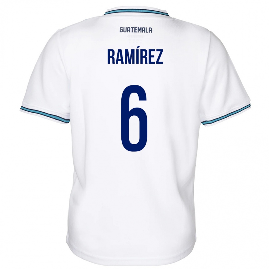 Kinder Fußball Guatemala Kevin Ramírez #6 Weiß Heimtrikot Trikot 24-26 T-Shirt Luxemburg