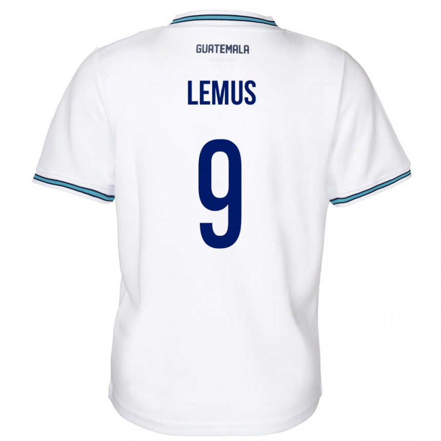 Kinder Fußball Guatemala Erick Lemus #9 Weiß Heimtrikot Trikot 24-26 T-Shirt Luxemburg