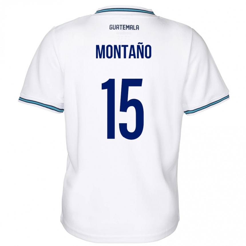 Kinder Fußball Guatemala Figo Montaño #15 Weiß Heimtrikot Trikot 24-26 T-Shirt Luxemburg