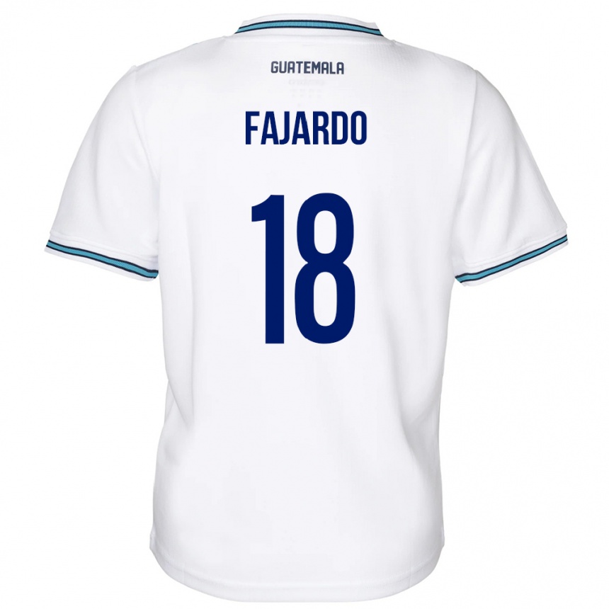 Kinder Fußball Guatemala William Fajardo #18 Weiß Heimtrikot Trikot 24-26 T-Shirt Luxemburg