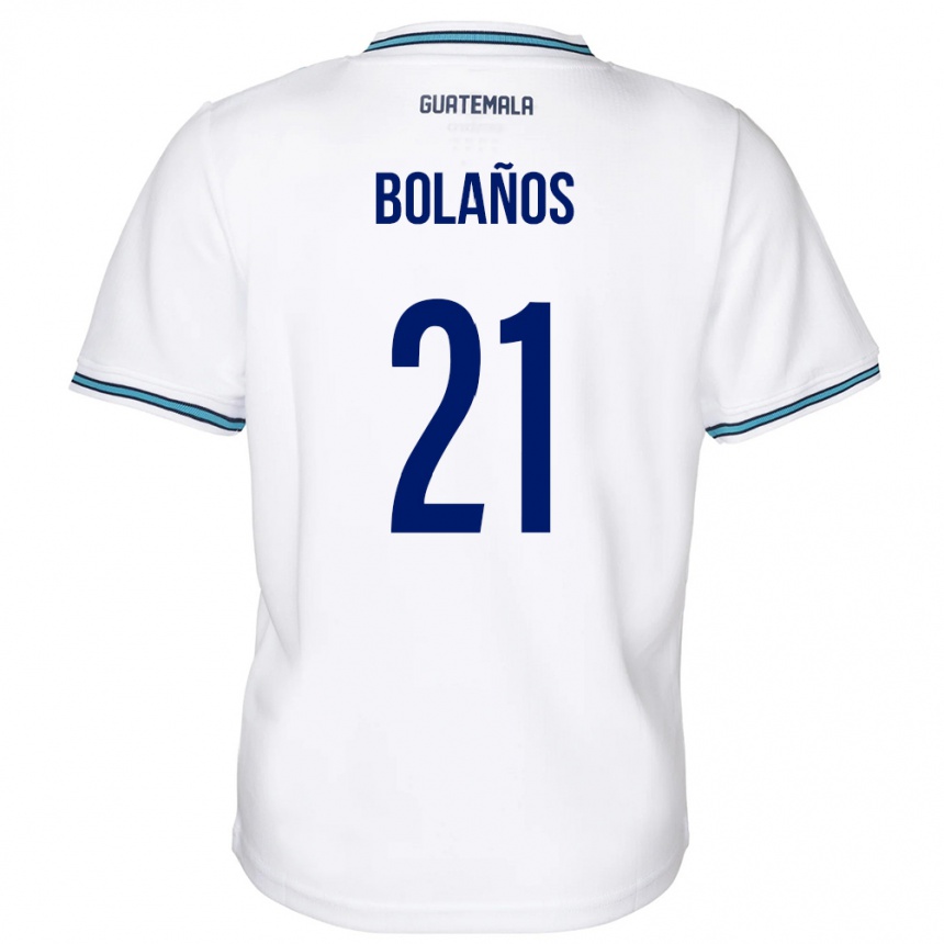 Kinder Fußball Guatemala Diego Bolaños #21 Weiß Heimtrikot Trikot 24-26 T-Shirt Luxemburg