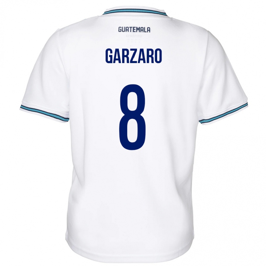 Kinder Fußball Guatemala Santiago Garzaro #8 Weiß Heimtrikot Trikot 24-26 T-Shirt Luxemburg