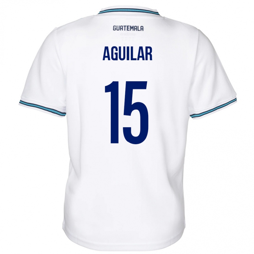 Kinder Fußball Guatemala Carlos Aguilar #15 Weiß Heimtrikot Trikot 24-26 T-Shirt Luxemburg