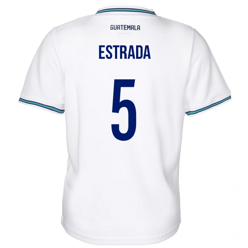 Kinder Fußball Guatemala Elizabeth Estrada #5 Weiß Heimtrikot Trikot 24-26 T-Shirt Luxemburg