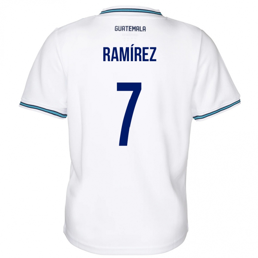 Kinder Fußball Guatemala Leslie Ramírez #7 Weiß Heimtrikot Trikot 24-26 T-Shirt Luxemburg