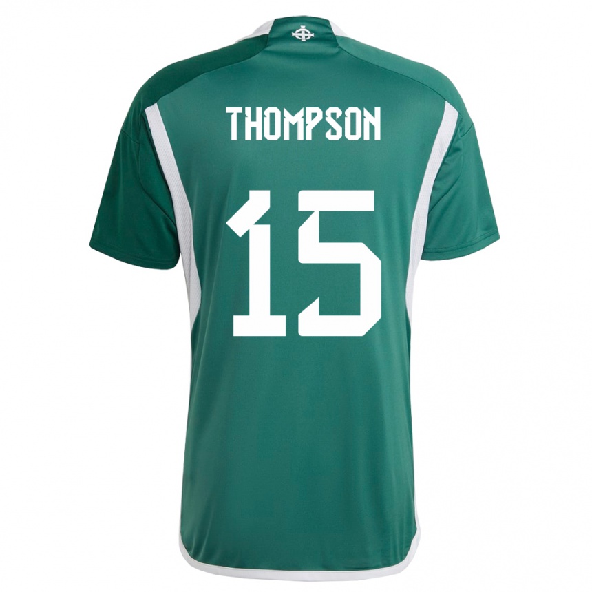 Kinder Fußball Nordirland Jordan Thompson #15 Grün Heimtrikot Trikot 24-26 T-Shirt Luxemburg