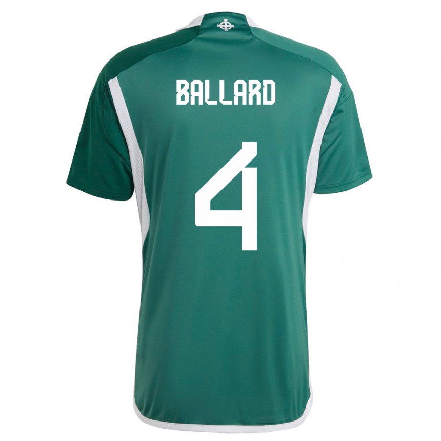 Kinder Fußball Nordirland Daniel Ballard #4 Grün Heimtrikot Trikot 24-26 T-Shirt Luxemburg