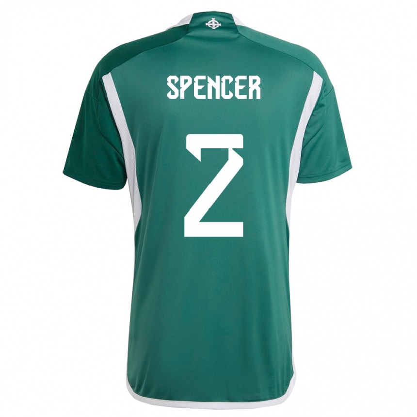 Kinder Fußball Nordirland Brodie Spencer #2 Grün Heimtrikot Trikot 24-26 T-Shirt Luxemburg