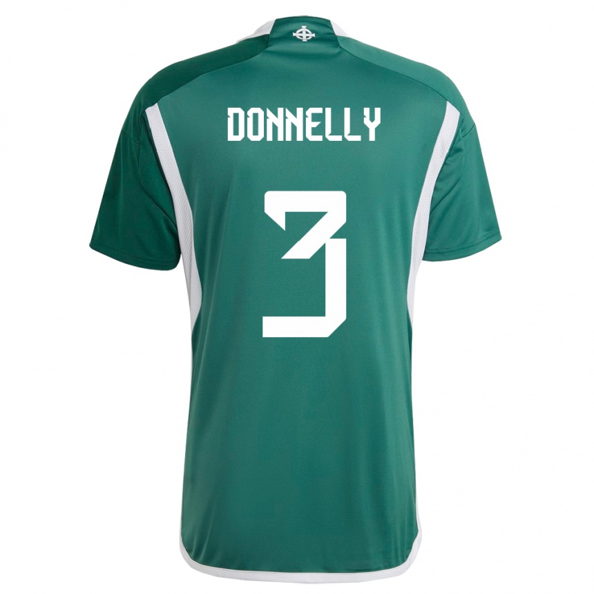 Kinder Fußball Nordirland Aaron Donnelly #3 Grün Heimtrikot Trikot 24-26 T-Shirt Luxemburg