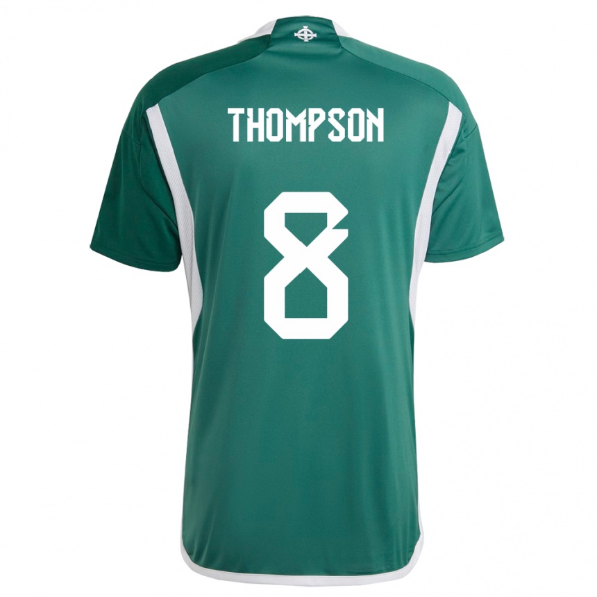 Kinder Fußball Nordirland Joel Thompson #8 Grün Heimtrikot Trikot 24-26 T-Shirt Luxemburg