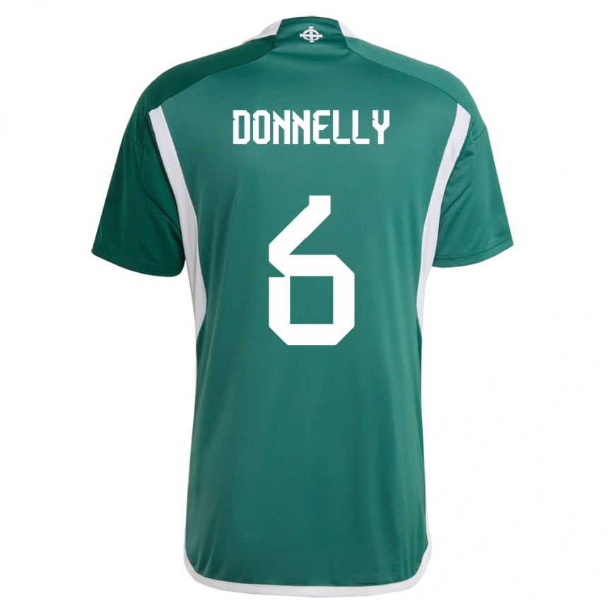 Kinder Fußball Nordirland Ryan Donnelly #6 Grün Heimtrikot Trikot 24-26 T-Shirt Luxemburg