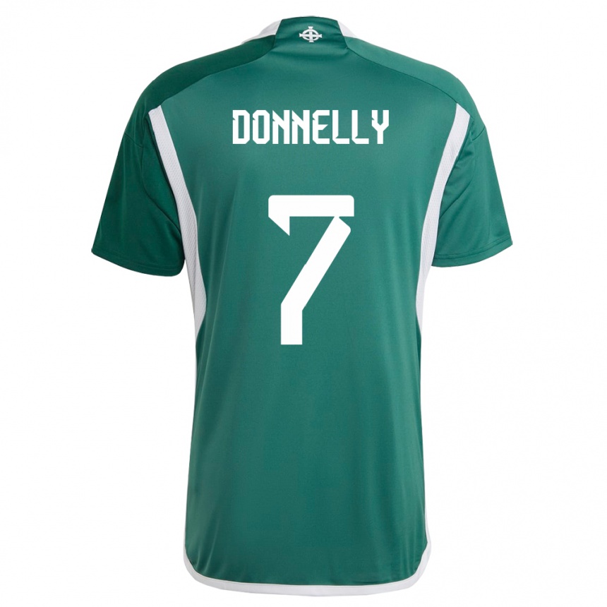 Kinder Fußball Nordirland Caolan Donnelly #7 Grün Heimtrikot Trikot 24-26 T-Shirt Luxemburg