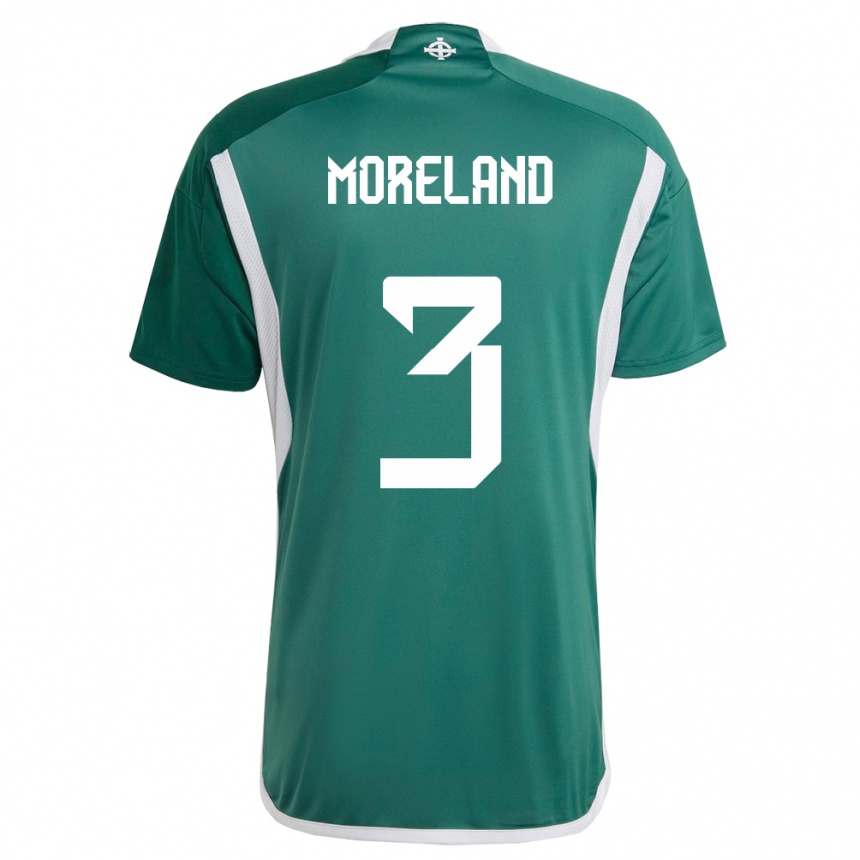 Kinder Fußball Nordirland Calum Moreland #3 Grün Heimtrikot Trikot 24-26 T-Shirt Luxemburg