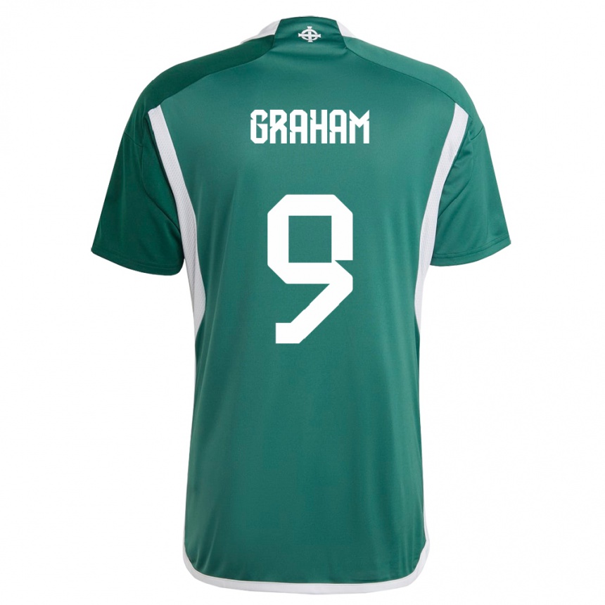 Kinder Fußball Nordirland Braiden Graham #9 Grün Heimtrikot Trikot 24-26 T-Shirt Luxemburg