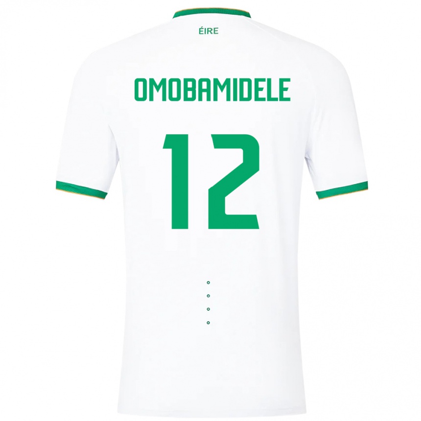 Kinder Fußball Irische Andrew Omobamidele #12 Weiß Auswärtstrikot Trikot 24-26 T-Shirt Luxemburg