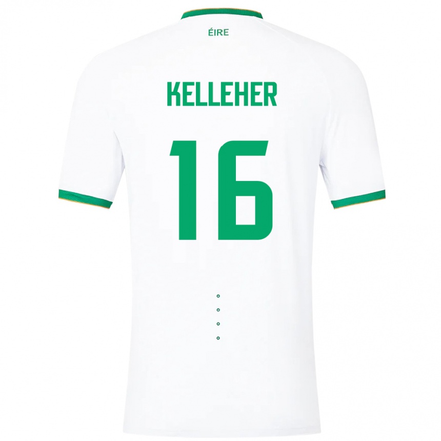 Kinder Fußball Irische Caoimhín Kelleher #16 Weiß Auswärtstrikot Trikot 24-26 T-Shirt Luxemburg