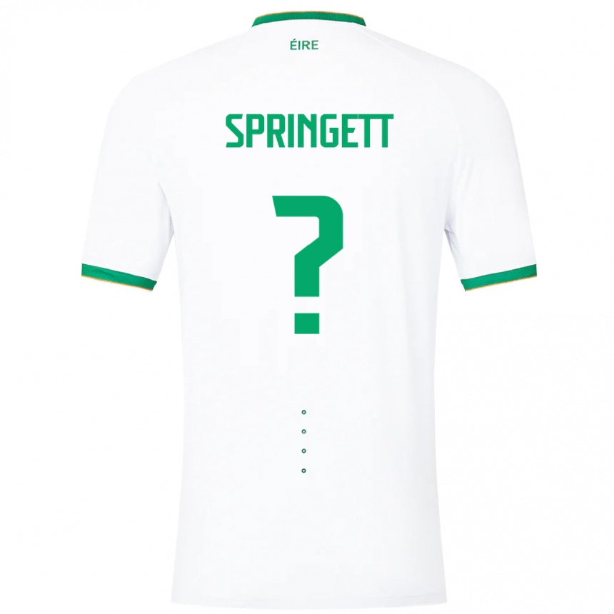 Kinder Fußball Irische Tony Springett #0 Weiß Auswärtstrikot Trikot 24-26 T-Shirt Luxemburg