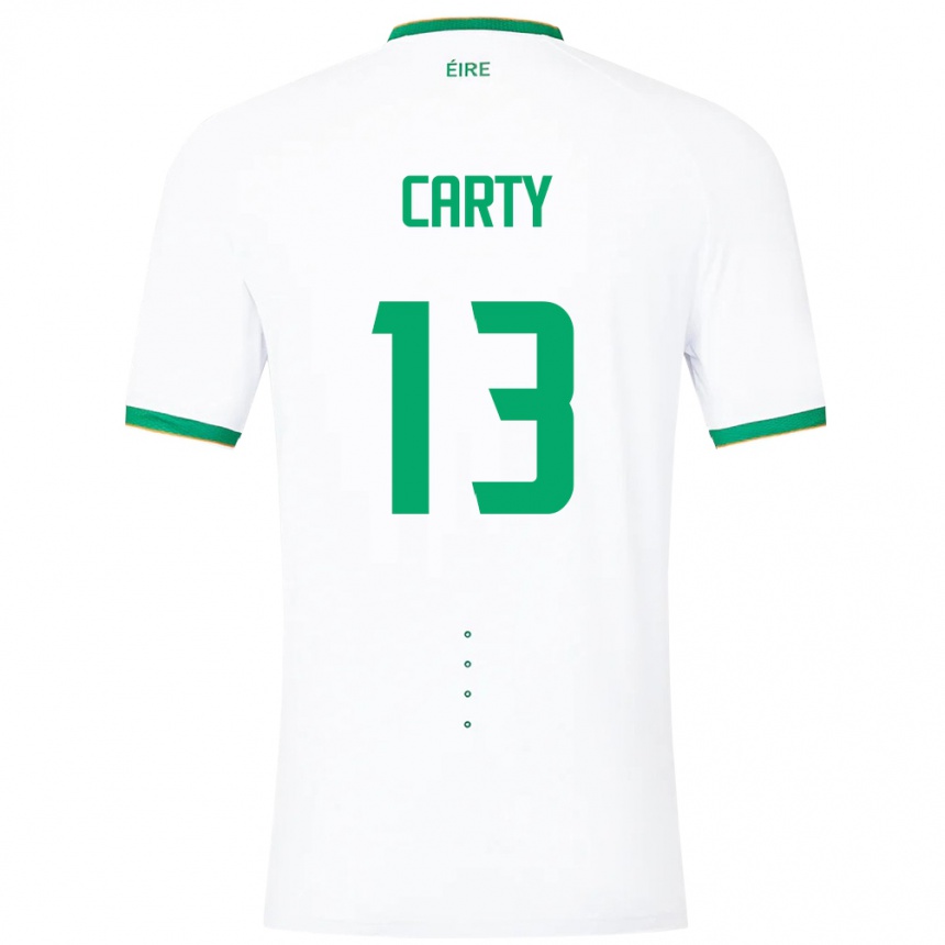 Kinder Fußball Irische Conor Carty #13 Weiß Auswärtstrikot Trikot 24-26 T-Shirt Luxemburg