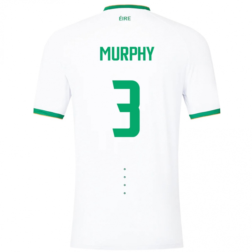 Kinder Fußball Irische Alex Murphy #3 Weiß Auswärtstrikot Trikot 24-26 T-Shirt Luxemburg