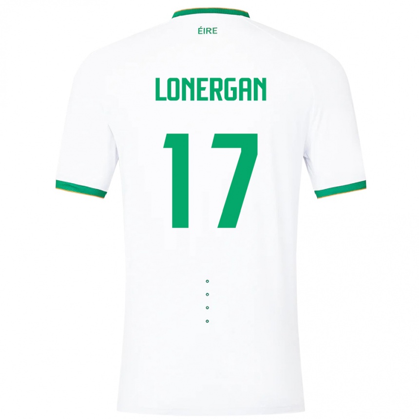 Kinder Fußball Irische Tom Lonergan #17 Weiß Auswärtstrikot Trikot 24-26 T-Shirt Luxemburg