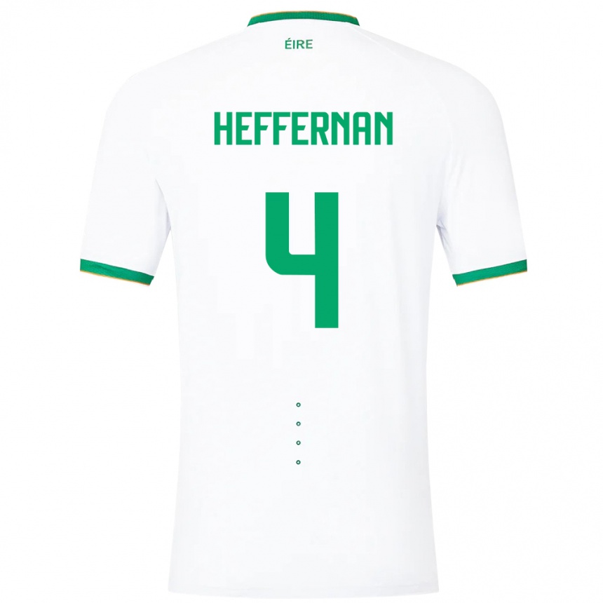 Kinder Fußball Irische Cathal Heffernan #4 Weiß Auswärtstrikot Trikot 24-26 T-Shirt Luxemburg