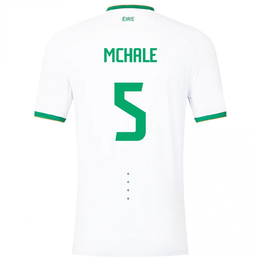 Kinder Fußball Irische Sean Mchale #5 Weiß Auswärtstrikot Trikot 24-26 T-Shirt Luxemburg