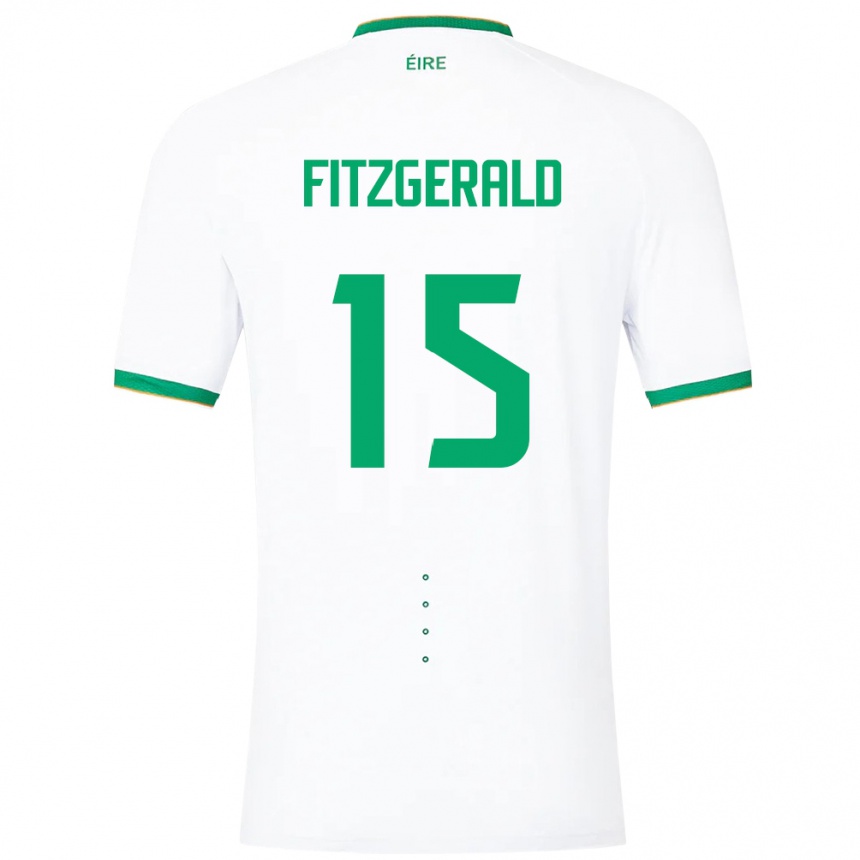 Kinder Fußball Irische Kyle Fitzgerald #15 Weiß Auswärtstrikot Trikot 24-26 T-Shirt Luxemburg