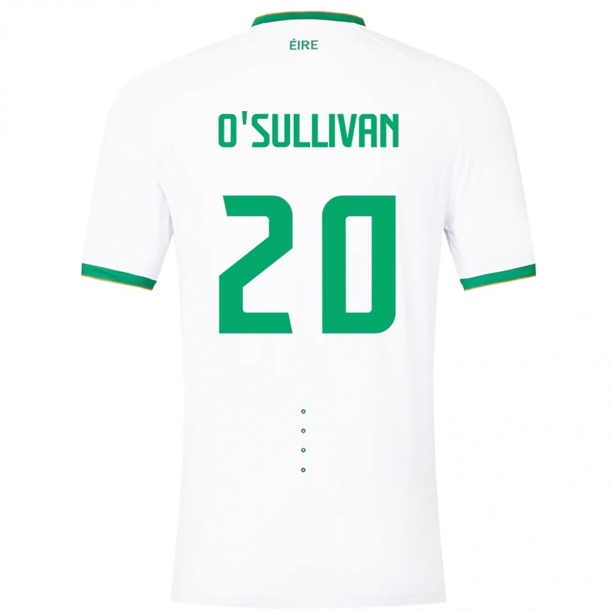 Kinder Fußball Irische Cathal O'sullivan #20 Weiß Auswärtstrikot Trikot 24-26 T-Shirt Luxemburg