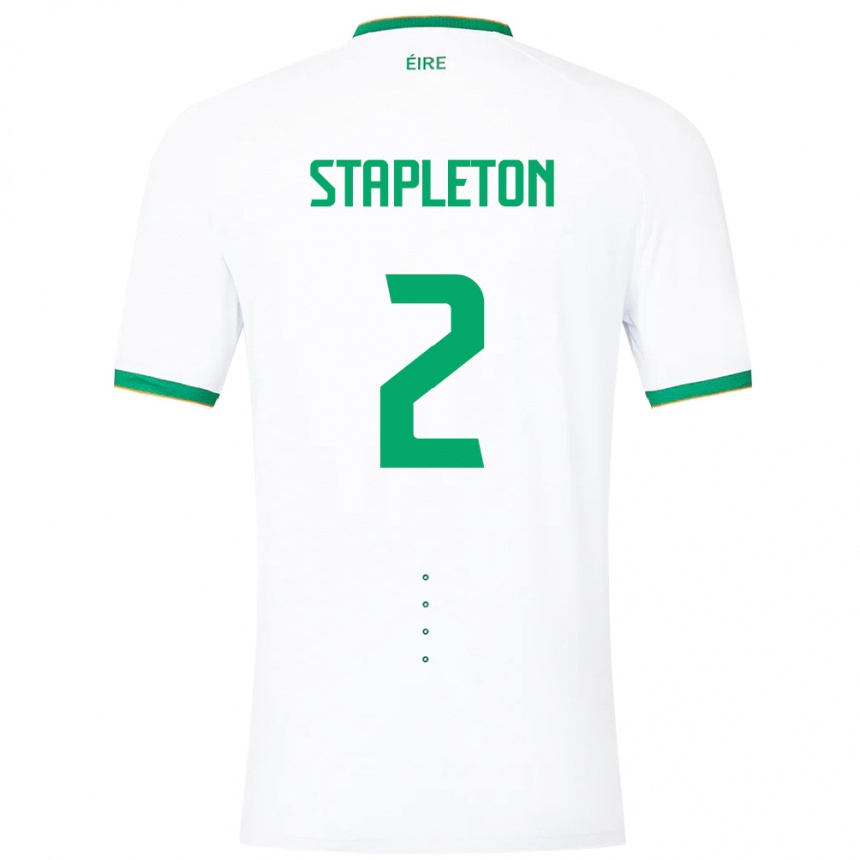 Kinder Fußball Irische Jessie Stapleton #2 Weiß Auswärtstrikot Trikot 24-26 T-Shirt Luxemburg