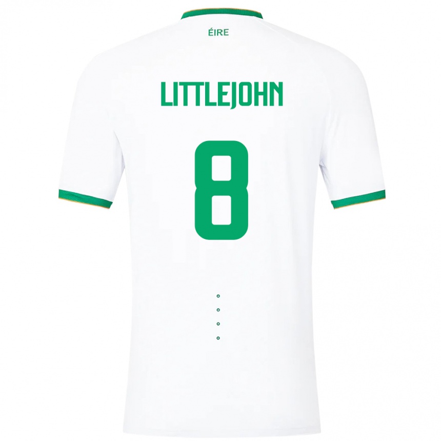 Kinder Fußball Irische Ruesha Littlejohn #8 Weiß Auswärtstrikot Trikot 24-26 T-Shirt Luxemburg