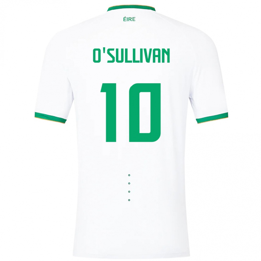 Kinder Fußball Irische Denise O'sullivan #10 Weiß Auswärtstrikot Trikot 24-26 T-Shirt Luxemburg