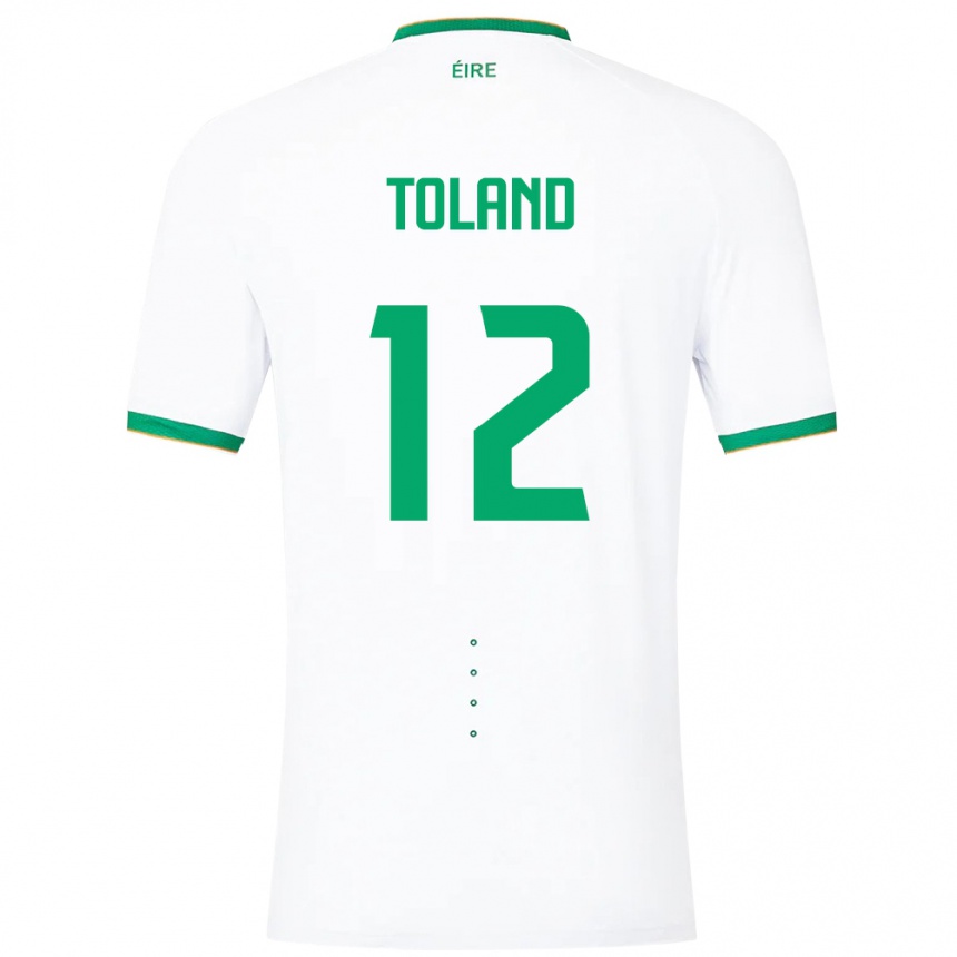 Kinder Fußball Irische Tyler Toland #12 Weiß Auswärtstrikot Trikot 24-26 T-Shirt Luxemburg