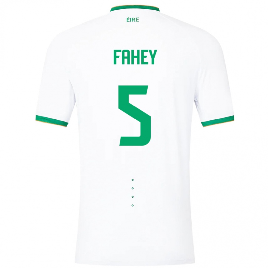 Kinder Fußball Irische Niamh Fahey #5 Weiß Auswärtstrikot Trikot 24-26 T-Shirt Luxemburg