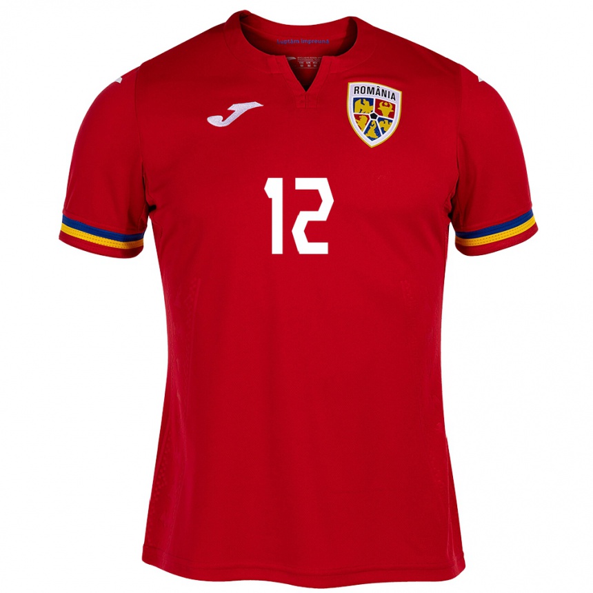 Kinder Fußball Rumänische Horaţiu Moldovan #12 Rot Auswärtstrikot Trikot 24-26 T-Shirt Luxemburg