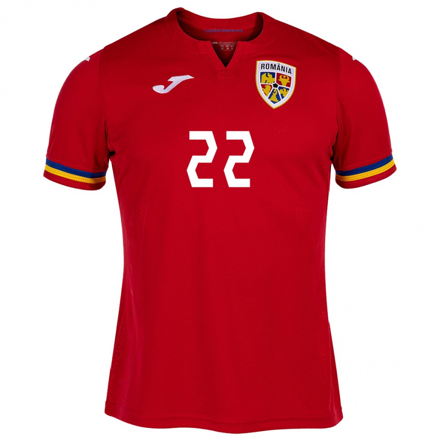 Kinder Fußball Rumänische Vladislav Blănuță #22 Rot Auswärtstrikot Trikot 24-26 T-Shirt Luxemburg